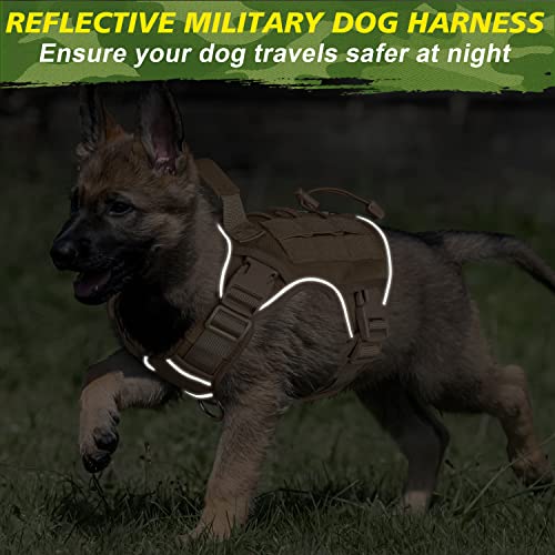 Tactical Dog Harness for Small Dogs (Khaqi / Small: 15-30 lbs (Chest:20-26",Neck:15-18"))
