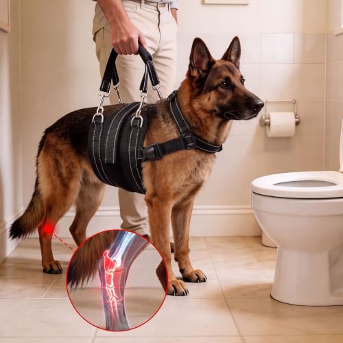 Adjustable All Dog Lift Harness for Large Dogs (Black (Female & Male) / Medium)