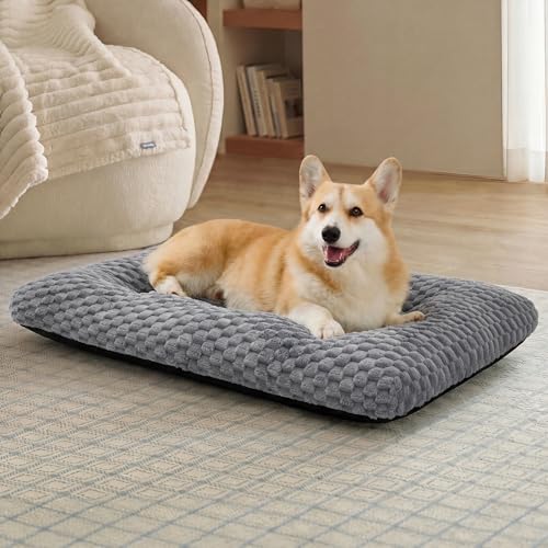 Washable Dog Bed for Crate Large Sized Dog (Grey / 35x23x3.5)