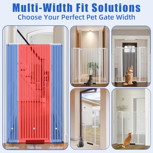 55 Inch Extra Tall Pet Gate for Cats (White / 55" tall,29.92" - 48")