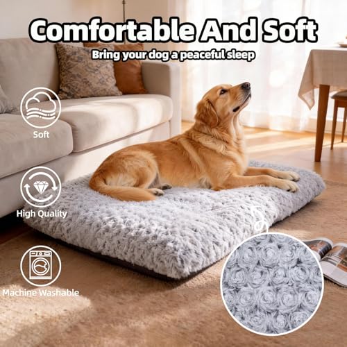 Dog Bed Large Size (Light Grey / 35"L x 23"W x 4"Th)