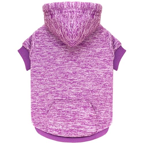 Dog Sweaters for Small Dogs Dog Hoodie Fleece Sweater Soft Clothes Sweatshirt with Pocket Hoodie for Small Dogs Puppy Sweater (X-Small / Purple)