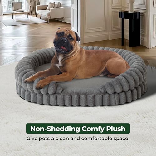 Calming Dog Bed for Extra Large Dogs (Gray / XL)