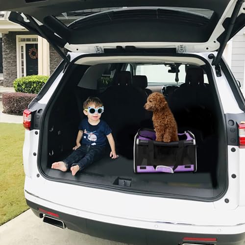 Carrying Bag Yorkie Dog Travel Kennel Ventilated Soft Pet Carrier (Purple / 18.1"L x 11.8"W x 11.8"H)