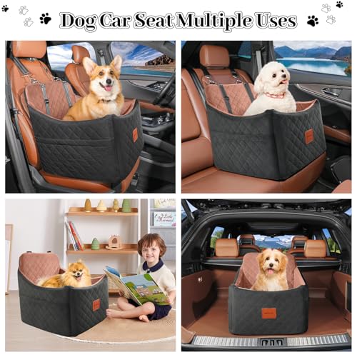 Dog Car Seat for Small (Black/Brown / Medium)
