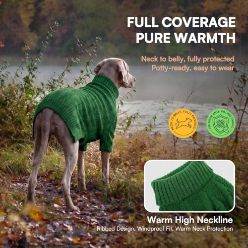 Dog Sweaters for Medium Dogs Girl Boy (Medium / Green)