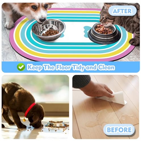 Cat Food Mat Small (20''x12'' / Blue Paw)