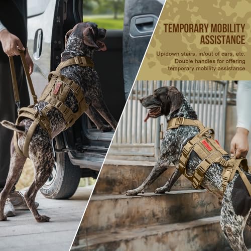 Breathable Dog Lift Harness for Large Medium Sized Dogs (Medium / Brown)