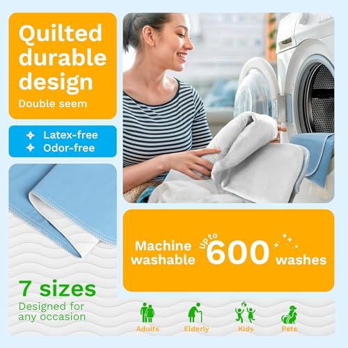 Washable Underpads (Blue/White / 10 Pack - 34x36)