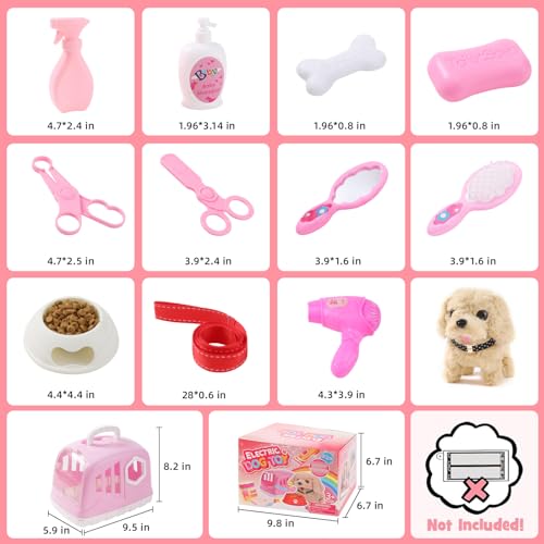 14PCS Dog Toys for Kids (Pink)