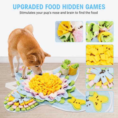 Snuffle Mat for Dogs Interactive Sniff Mat Slow Feeding and Keep Busy Snuffle Toys for Foraging Skill Development Anxiety Relief and Mental Stimulation