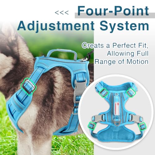 No Pull Dog Harness for Large Dogs (Large(Chest:24.5-32.5") / Blue)