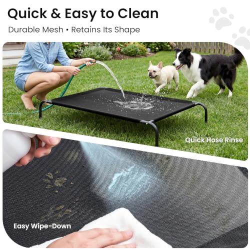 Elevated Cooling Dog Bed for Medium Dogs (Black / 43" X 31.5" X 8")