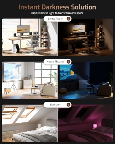 Portable Blackout Shades for Windows (59"W x 48"L (Pack of 1) / Black)