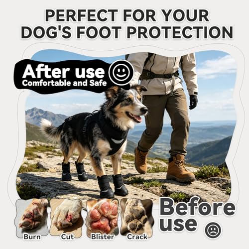Dog Boots Rugged Anti (BLACK / #10 (Width 3.0 inch) for 74-88 lbs)