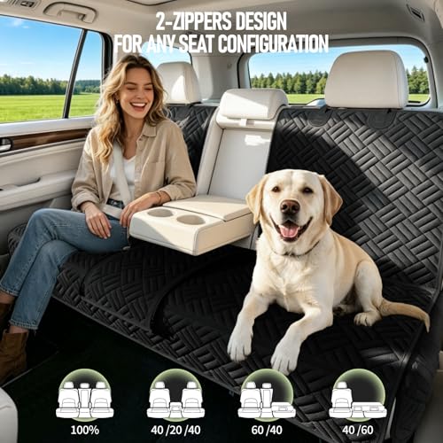 Dog Car Seat Cover for Back Seat (Black / XL-60"W)