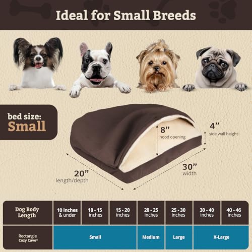 Rectangle Cozy Cave Dog Bed (Hot Fudge / Small)