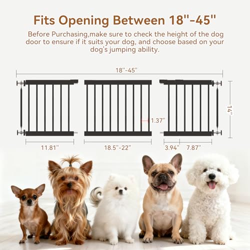 Dog Gate Indoor (18-45''W*14''H / Black)
