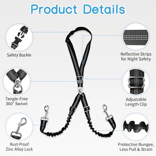 Golf Cart Dog Seat Leash & Safety Harness (Double Dog)
