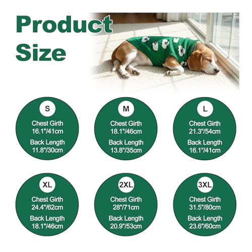 Warm Dog Sweater with Cute Sheep Pattern Dog Sheep Knit Sweater Thermal Puppy Clothes Soft Breathable Pet Knitwear Cozzy Pet Pullover Outfit for Small Medium Large Dogs L (Large)