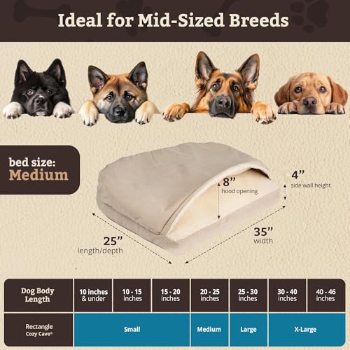 Rectangle Cozy Cave Dog Bed (Buckskin / Medium)