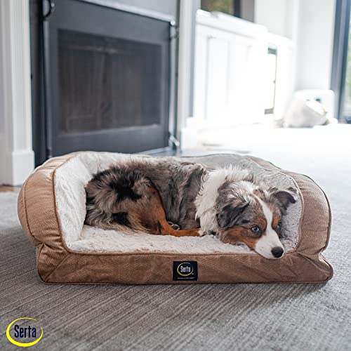 Orthopedic Quilted Couch Dog Bed for Pets (46.0"L x 34.0"W x 10.0"Th / Desert Sand)