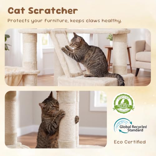 Cat Tree 68 inch Multi (Beige / 68 inch)
