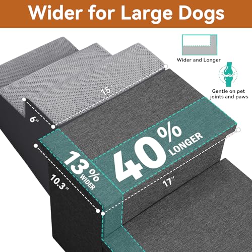 Dog Stairs with Storage (Dark Grey No Condo / 3)