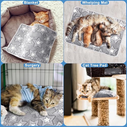 2 Pcs Large Self Warming Cat Pad Self Heating Cat Mat Bed Dog Crate Pet Blankets Thermal Heated Bed Mat for Outdoor Indoor Newborn Kittens Puppies Dog (24 x 18)