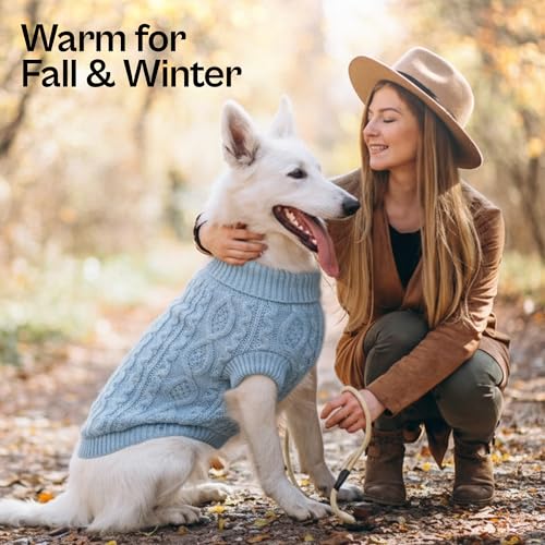 Dog Sweaters Pull Over (XL / Cable Knit Blue)