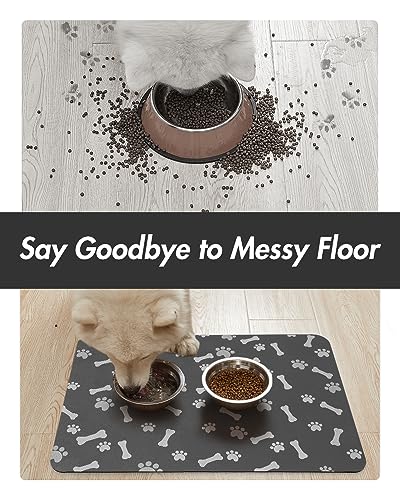 Absorbent Pet Feeding Mat (MP-DARKGREY / 12"x19")