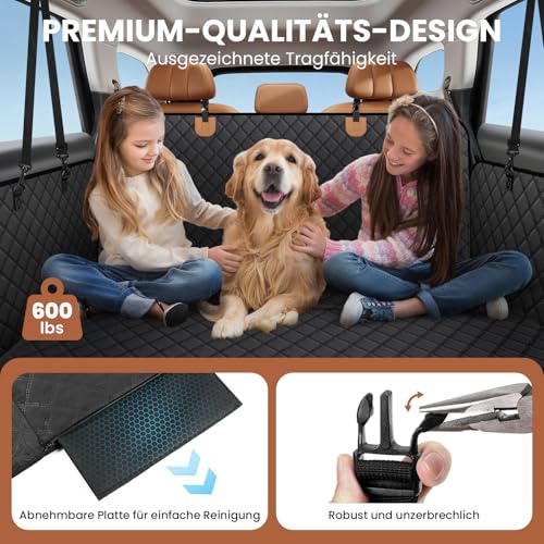 Dog Car Seat Cover for Back Seat (Dark Black)
