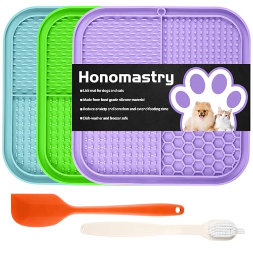 Lick Mat for Dogs (3pack / Cyan, Purple, Green)