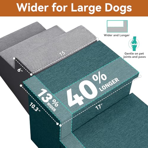 Dog Stairs with Storage (Dark Green No Condo / 3)