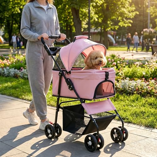 Pet Stroller for Small (Pink)