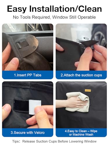 2 Packs Car Door Protector for Dogs (Black-A)