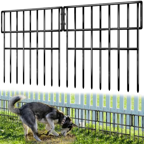 35 Panels Garden Fence Animal Barrier (Black / 35 panels, 38ft(L)×13in(H) Black)