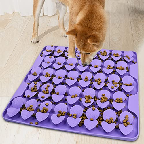 Snuffle Mat for Large Dogs (Purple-L (16.3x16.3in))