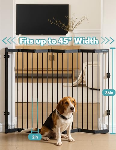 Retractable Safety Gate (Black / 45" Wide, 36" Tall)