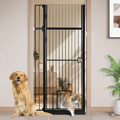 71 Inch Extra Tall Pet Gate with Cat Door