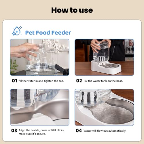 Automatic Cat Water Dispenser with Stainless Steel Bowl