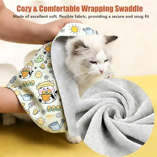 27.6‘’ Cat Grooming Wrap for Cutting Nails (L-27.6'' / Cow)