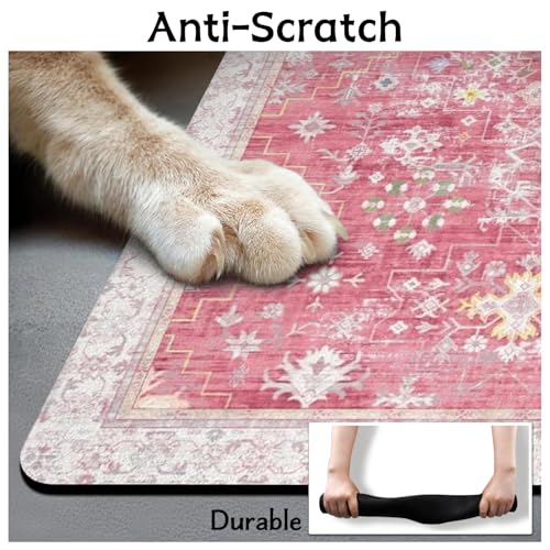 Pet Food Mats for Floor (Pink / 24"l X 16"w)
