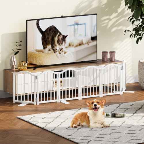 Short Dog Gate Indoor (White / 6 Panel-16''H, Up to 72''W)