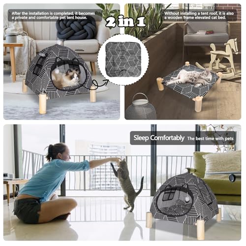 Elevated Pet Hammock Bed Tent House (Contemporary)