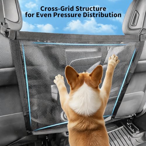 Dog Car Net Barrier Double Layer Mesh with Zipper Organizer Storage