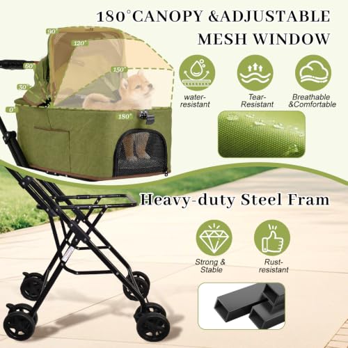 Double Pet Stroller (Green)