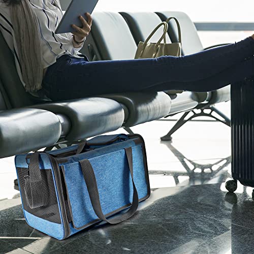 Pet Carrier for Large and Medium Cat (Blue / 18.1"L x 11.8"W x 11.8"H)