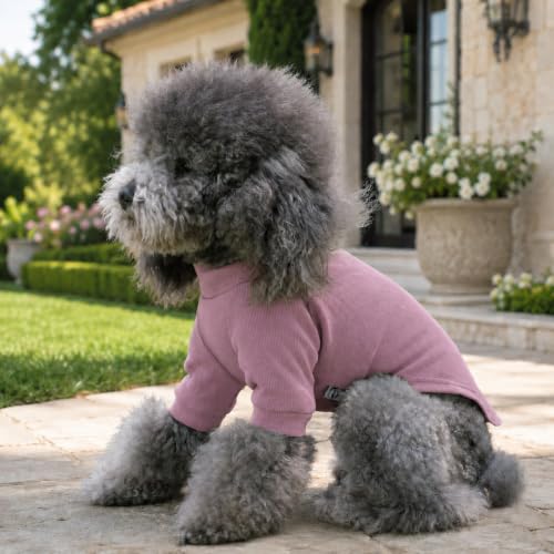 Ribbed Dog T Shirt Cotton Knitted Dog Sweaters for All Season Pet T (XL (for Medium Dog) / Light pink)