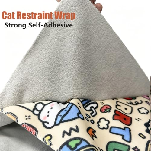27.6‘’ Cat Grooming Wrap for Cutting Nails (L-27.6'' / Doodle)